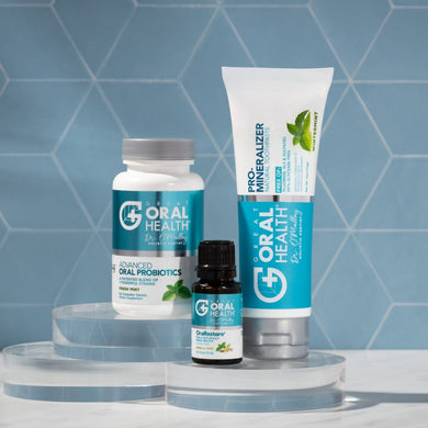 OUT WITH THE BAD, IN WITH THE GOOD!    Patented Great Oral Health System: Advanced Oral Probiotics, Remineralizing Toothpaste and Essential Oil Blend