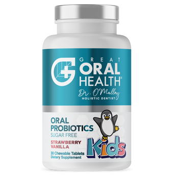Kids Dental Oral Probiotics with BLIS K12 & M18 – 7 Strains, 6 Billion CFU (Strawberry-Vanilla Flavor)