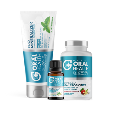OUT WITH THE BAD, IN WITH THE GOOD!    Patented Great Oral Health System: Advanced Oral Probiotics, Remineralizing Toothpaste and Essential Oil Blend